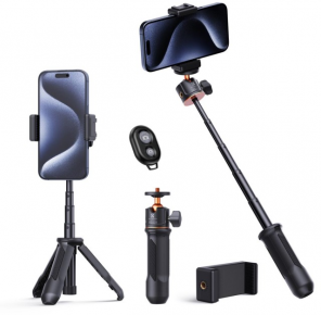 K&F Concept trikojis Tripod MS02 34cm phone tripod with remote Black Orange (KF09.128v3)