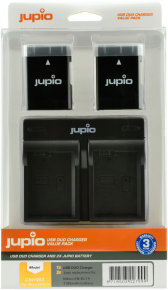 Jupio Kit: 2x Battery EN-EL14/EN-EL14A 1100mAh + USB Dual Charger