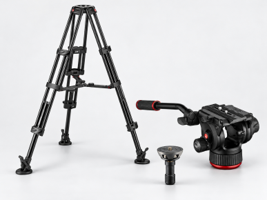 Manfrotto trikojis CF Twin MS 100/75mm + galva 504X + 520BALLSH 75mm